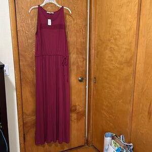 Nwt Loft jersey knit maroon maxi dress size large